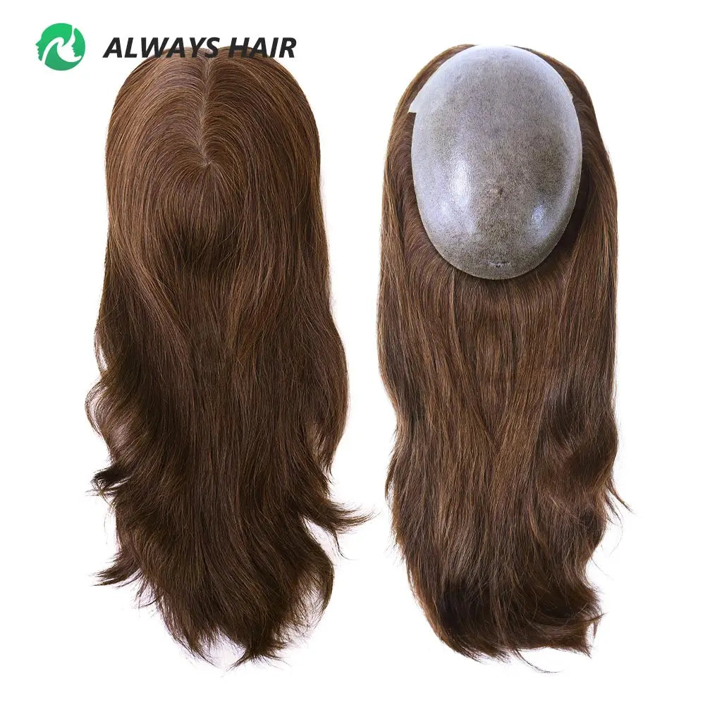 TP22INJ - All Injected Polyskin Hair Topper Chinese Culticle Remy Hairpieces for Women 14" 16" Toupee Women