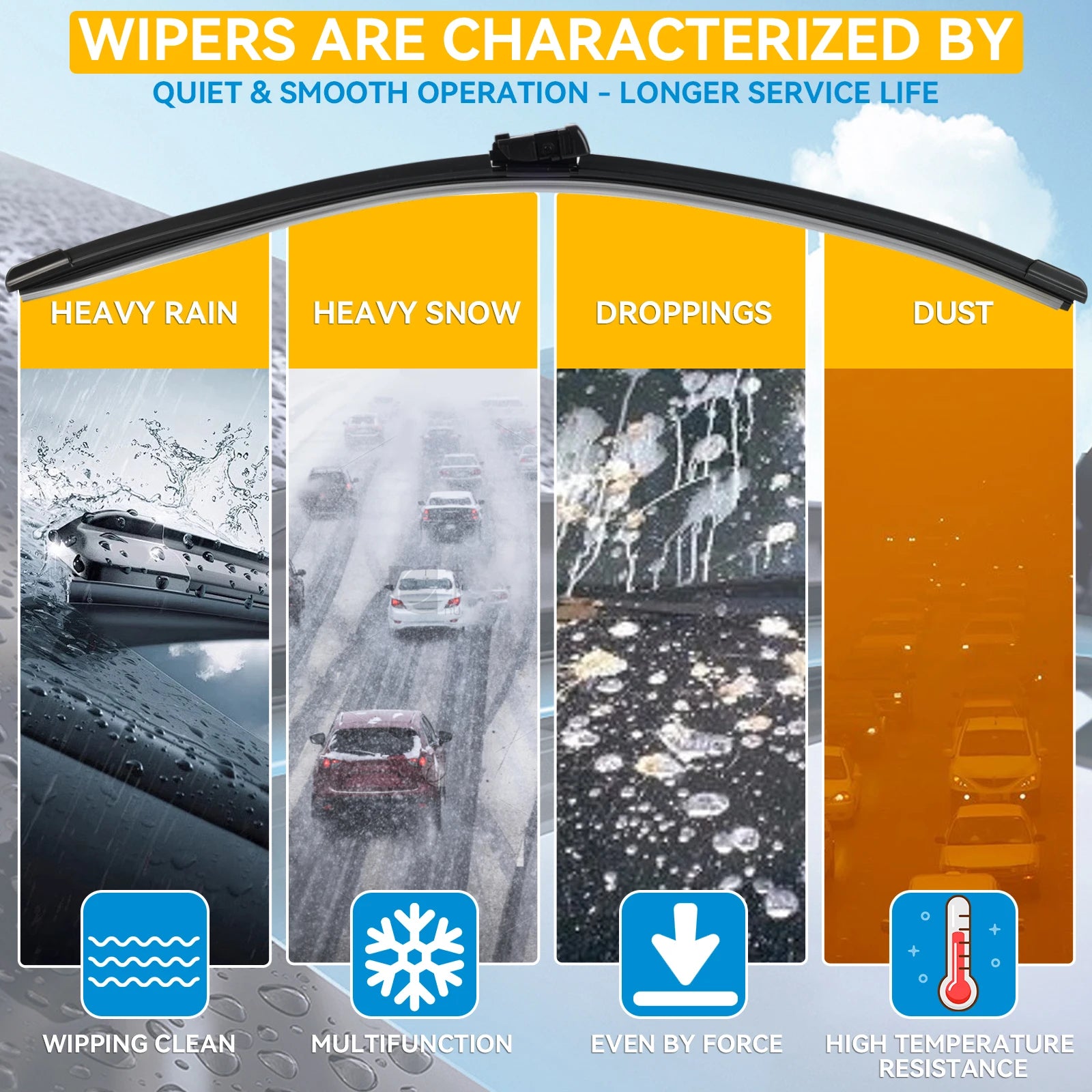 Erick's Wiper LHD Front Wiper Blades For Peugeot 208 2008 308 3008 408 508 5008 Boxer Partner Windshield Windscreen Window Brush