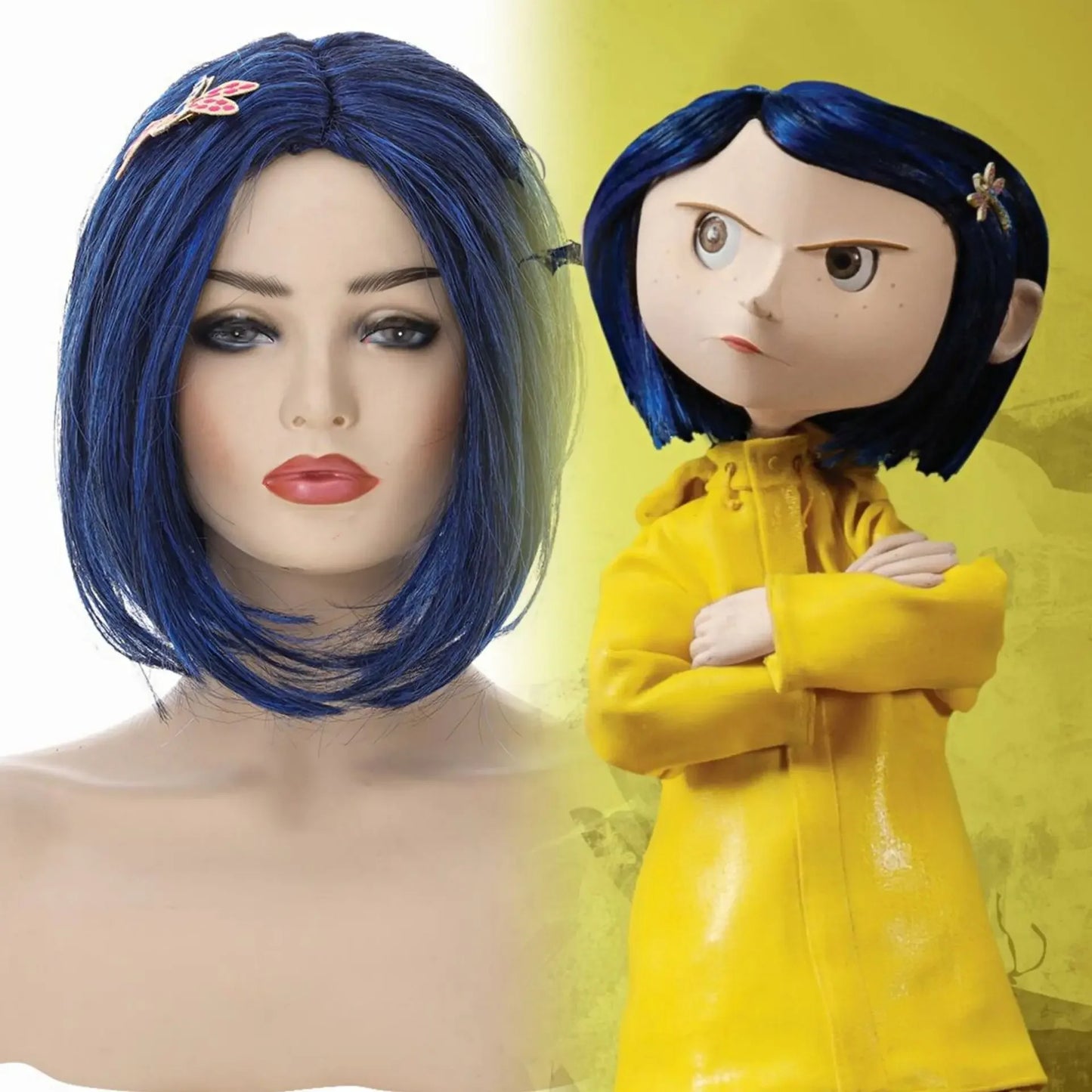 Anime Cartoon Movie Coraline Secret Door Cosplay Costume Coraline Wybie Lovat Coat Jacket Yellow Raincoat Halloween Dress Girl