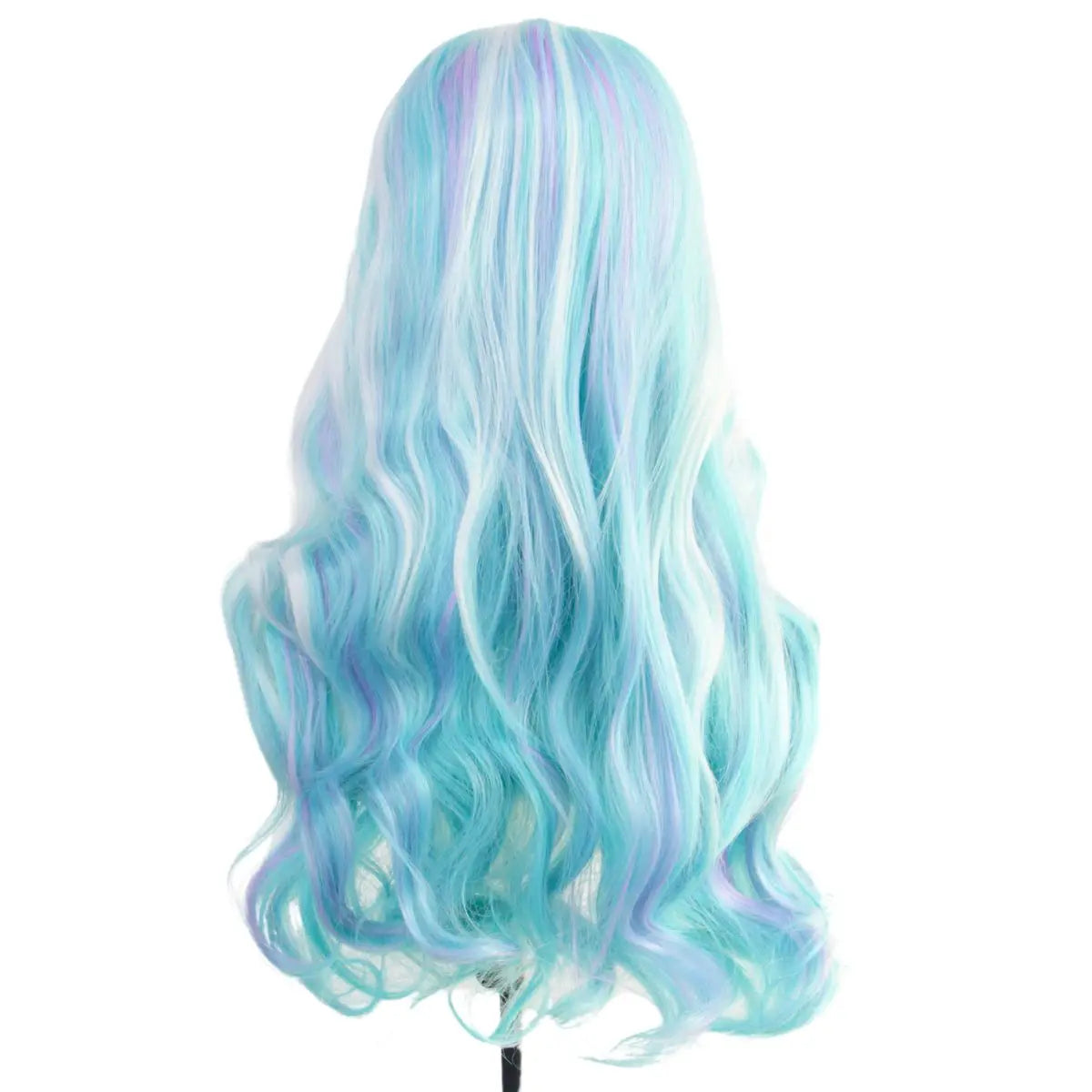 Mixed Color Gradient Long Wavy Anime Cosplay Synthetic Wig Heat Resistant for Christmas Holiday Party