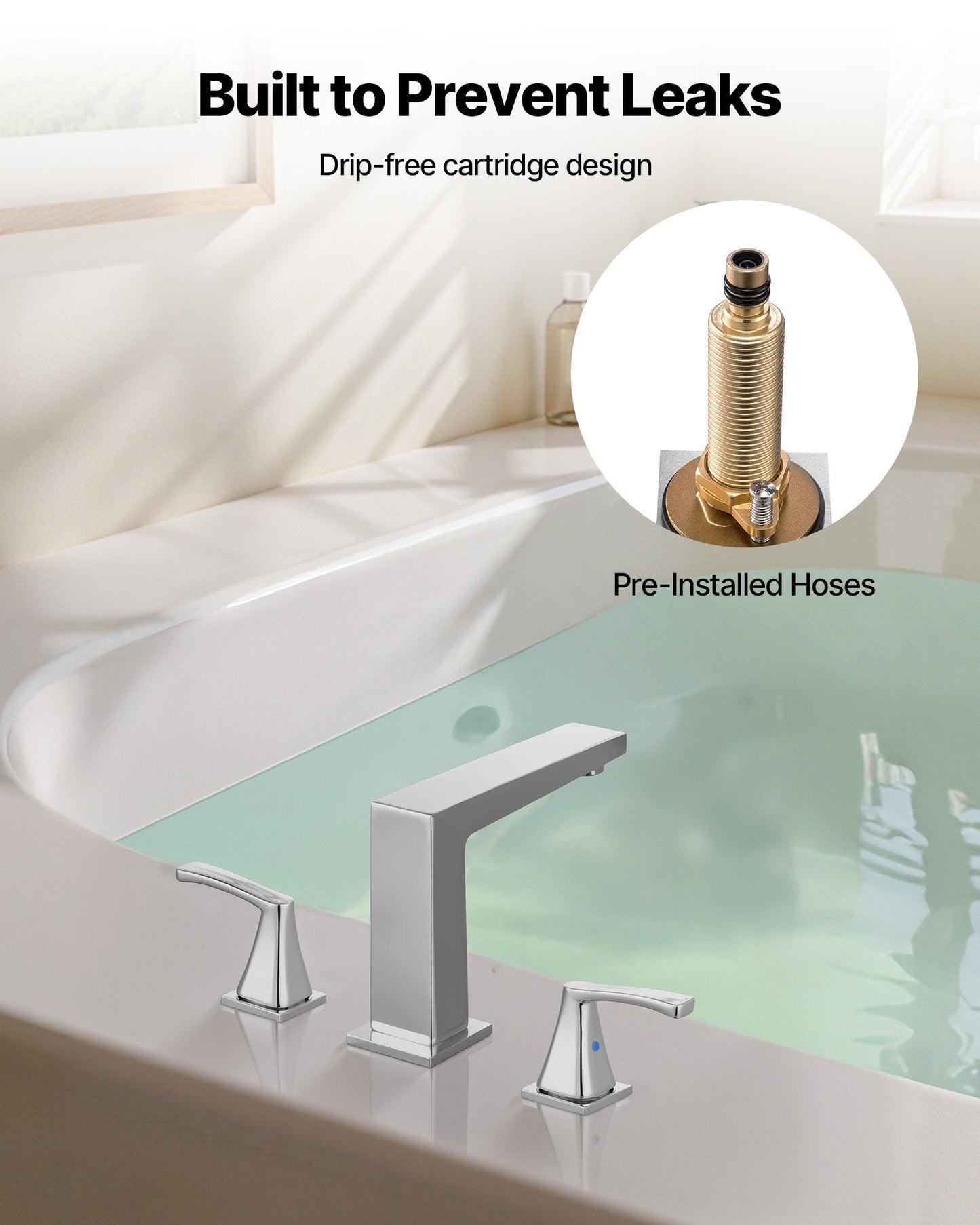 Roman Tub Faucet, 3 Hole Waterfall Bathtub Faucet, Bath Tubs Faucets