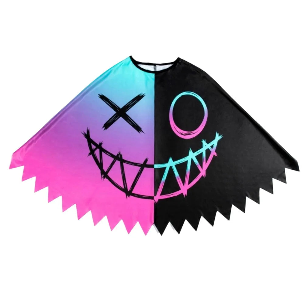 Parent-child Skeleton Costume Cloak Cape Poncho for Child Adult Unisex Scary Halloween Costumes Fancy Dress Outfit Fluorescence