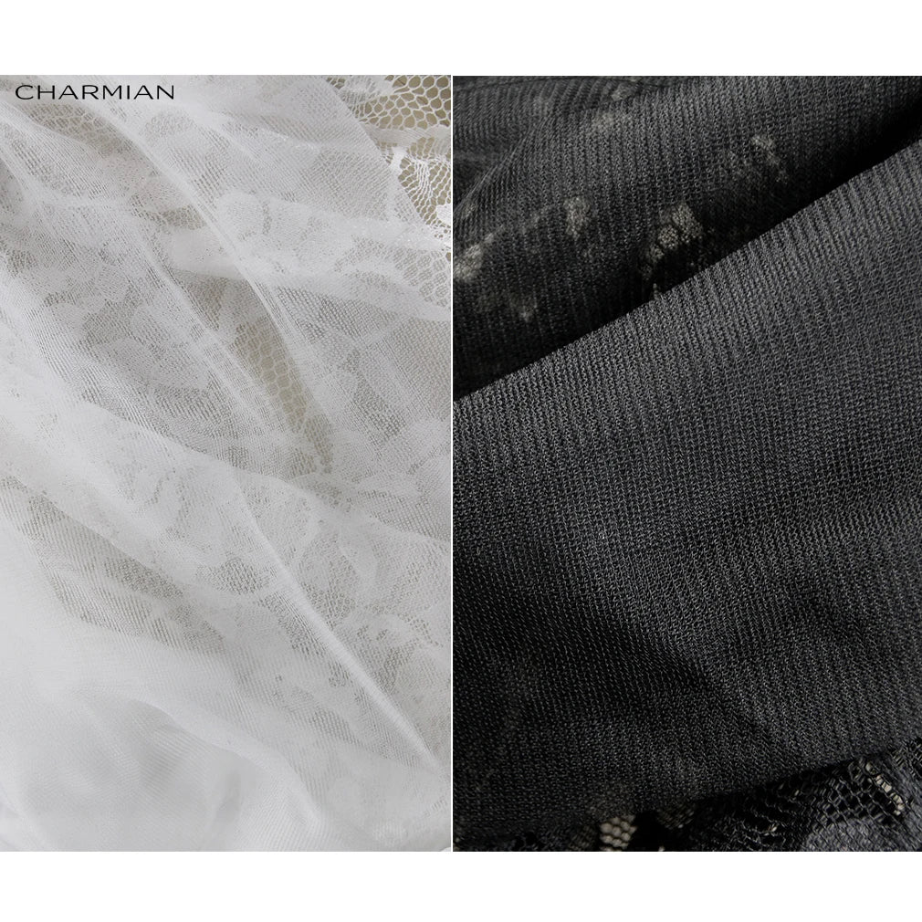 Charmian Burlesque Corset Fantasy Women Sexy Gothic Strapless Floral Lace Plus Size Lace Up Corset with Skirt Bustier Lingerie