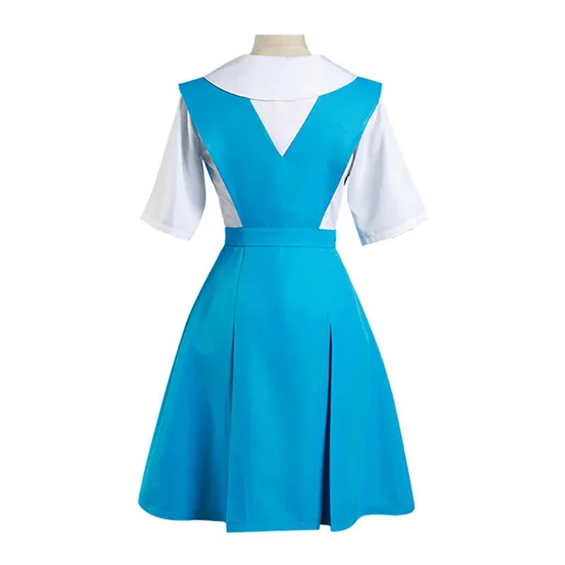 Rei Ayanami Cosplay Costume Asuka Langley Soryu Cosplay Girl Women School Uniform Dresses Wig Hair Clips Halloween Loli Clothing