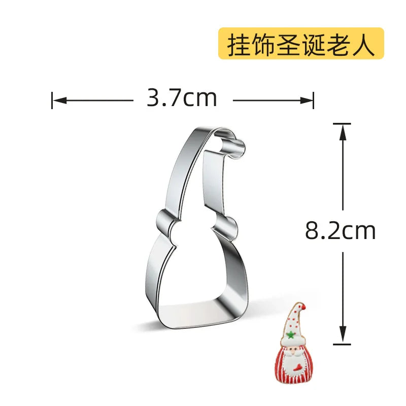 Christmas Cookie Cutter Stainless Steel Biscuit Mold Baking Tool Christmas Theme Snowflake Santa Claus Cake Biscuit Mould M542
