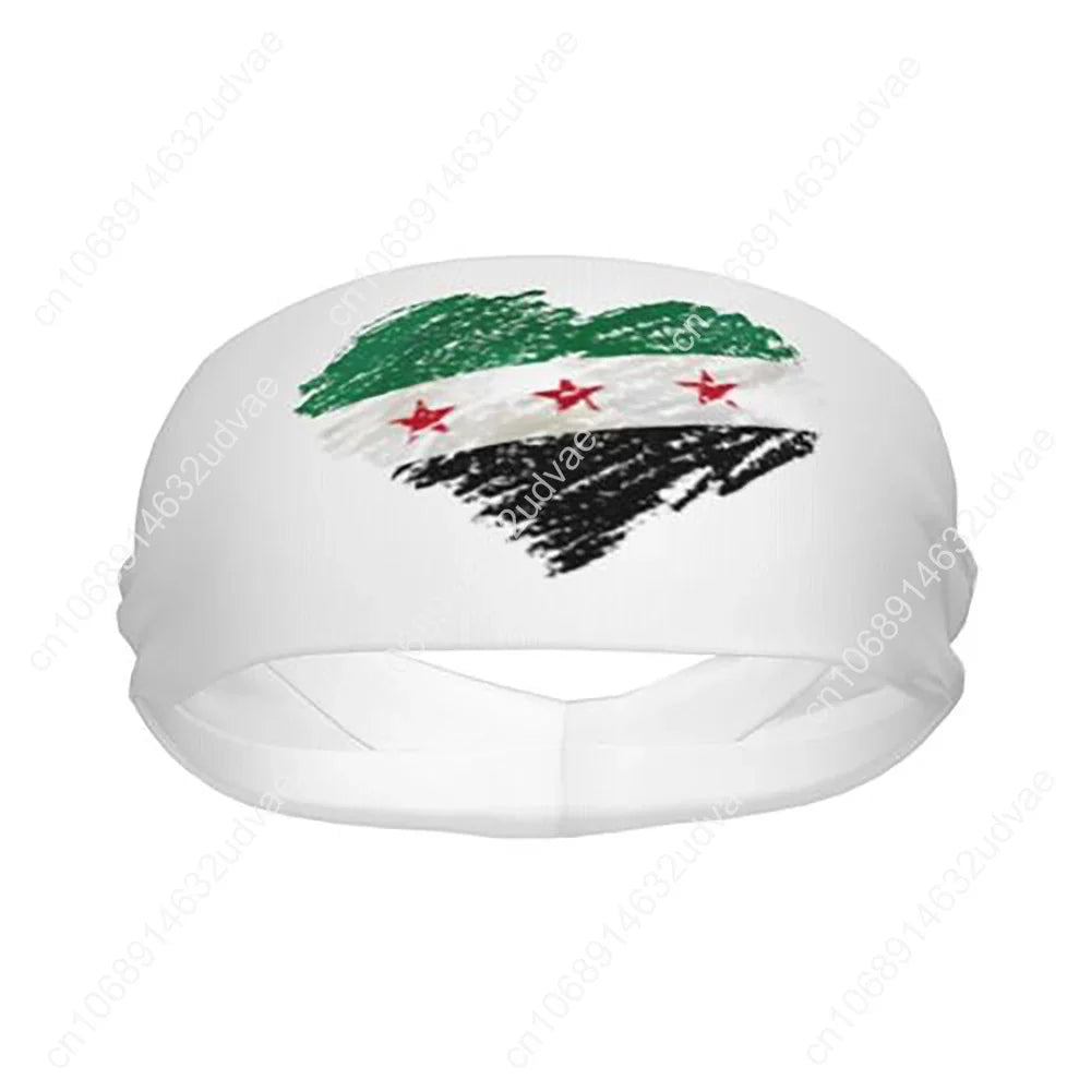 Syrian Sport Sweatbands Flag of Syria Sweat Headband Gym Fitness Hair Bandage Anti-slip Hair Sweat Bands