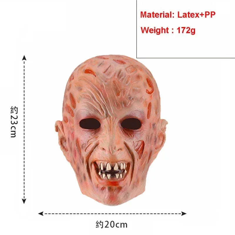 New ★ Freddy cosplay adult sweater red striped knitting top coat hat mask Freddie Krueger Halloween costume for men★ 2025 qi☆