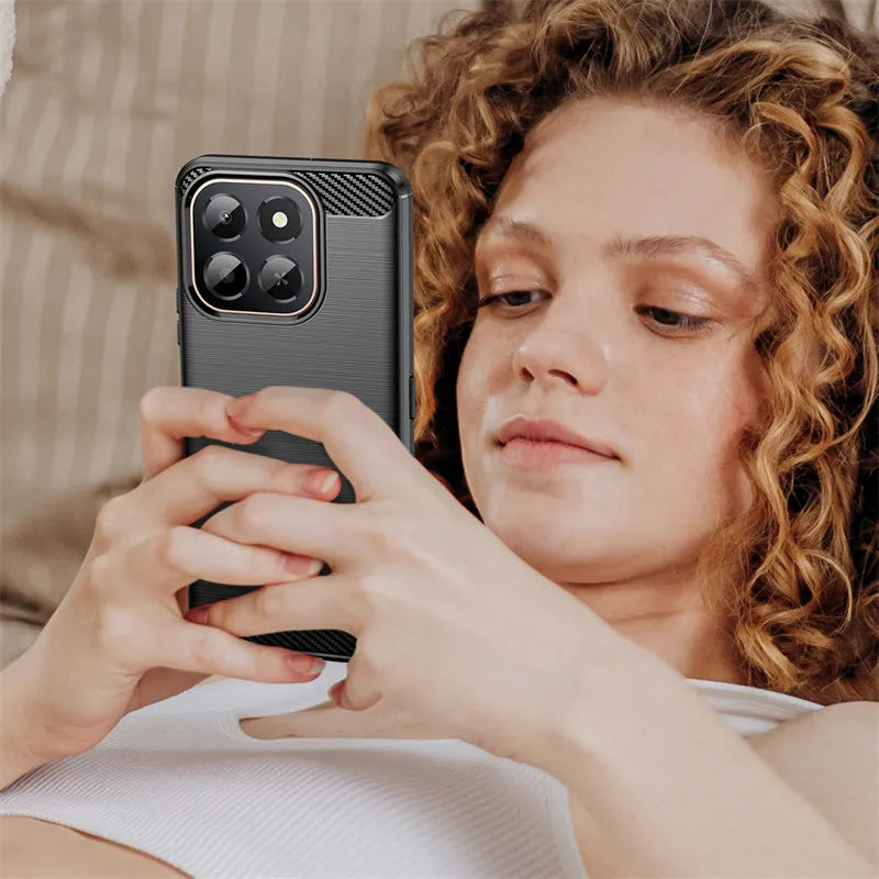 For Honor X6c Case Honor X6c Cover Funda Shockproof Brushed TPU Anti-Slip Luxury Silicone Protective Phone Cover For Honor X6c