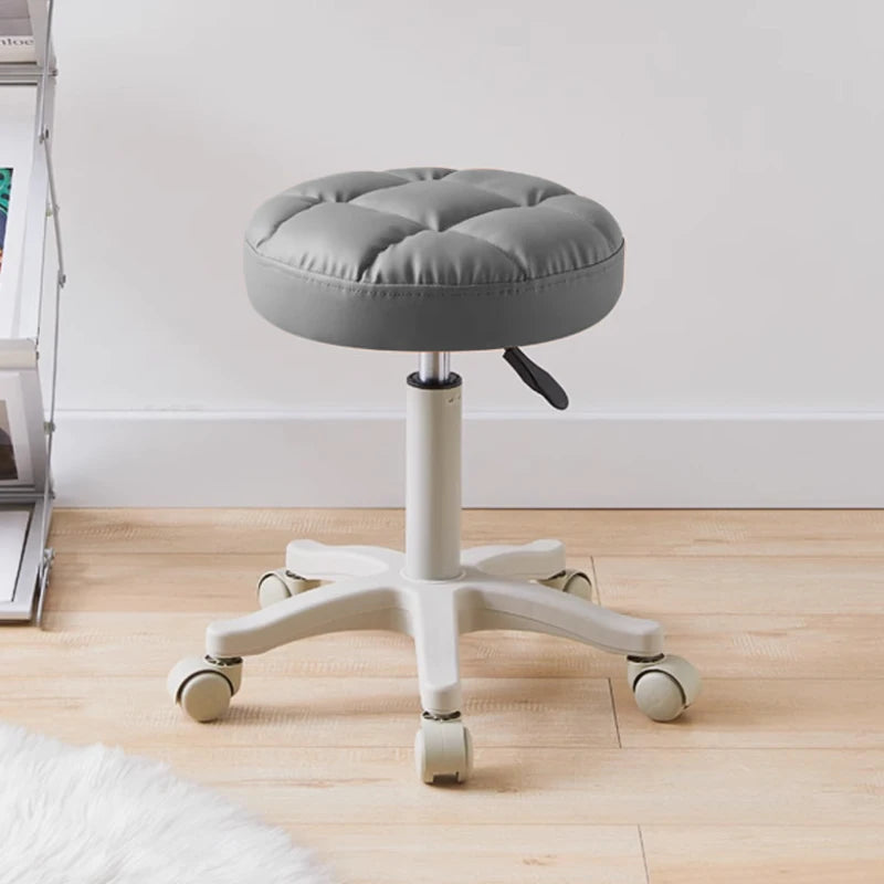 Beauty Salon Washing Chair Black  Chairs Hair Stylist Swivel Faux Leather Rolling Stool with Wheels Soft