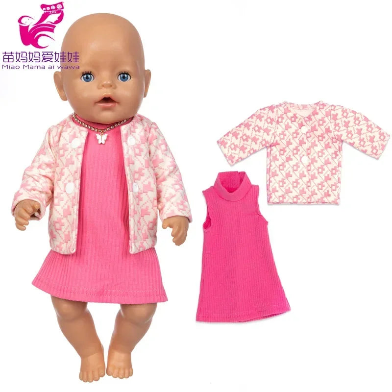 Baby New Born Doll Clothes Coat Hooded Sweater for 17 Inch Doll Jacket Toys Doll Wears