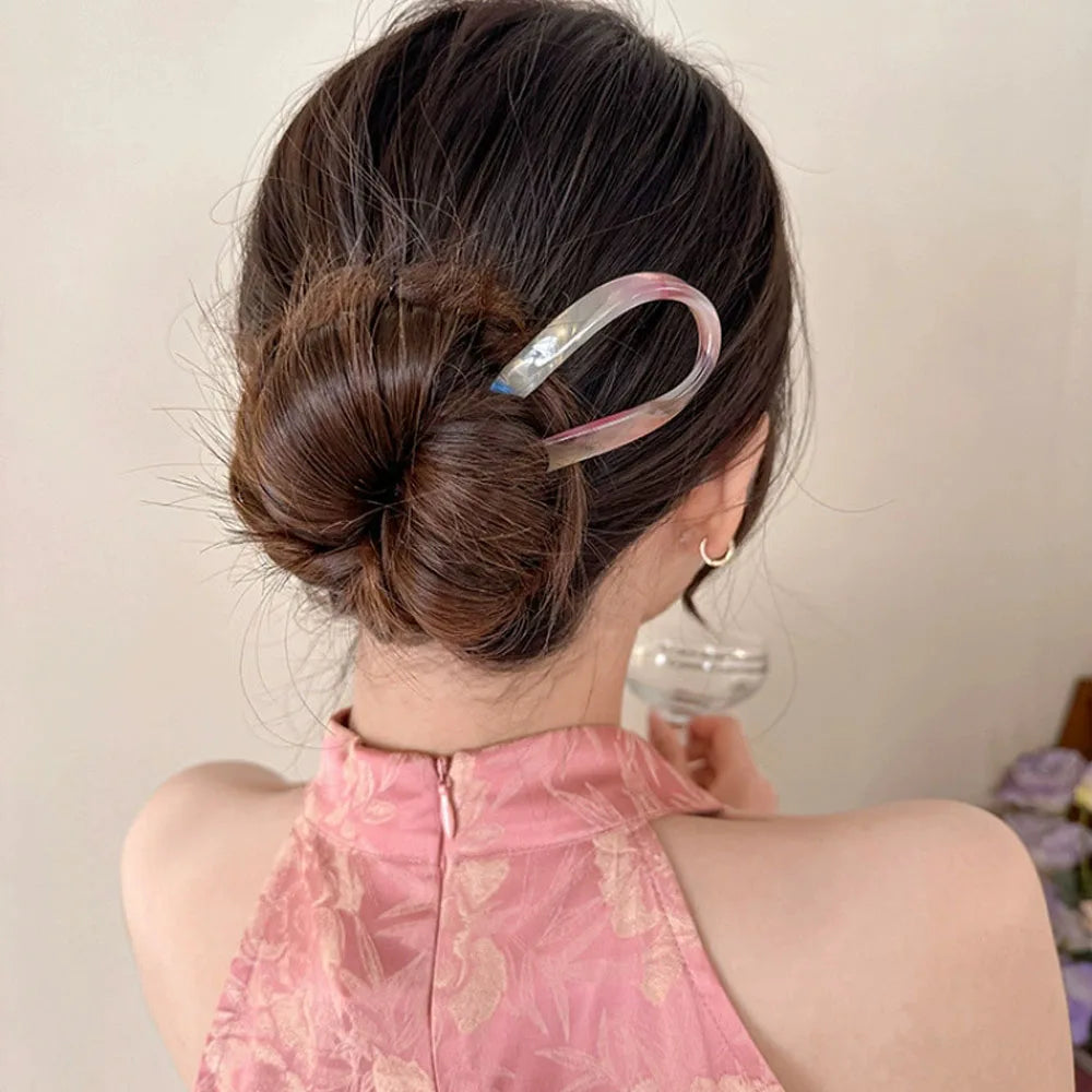 Retro U-shaped hairclip for women elegant temperament ponytail hairpin fashion girls Hair accessories