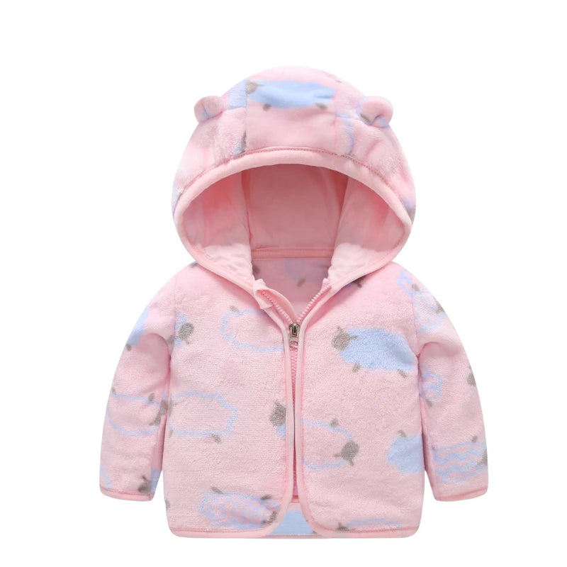 Children Flannel Jacket Autumn and Winter Baby Girl Clothes Hooded Cute Toddler Outerwear Clothing Warm Boys Coat 1-5 Years