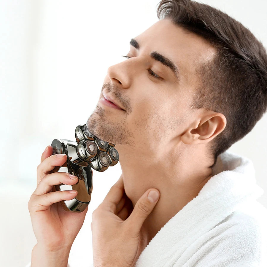 Electric Head Shaver Razor For Bald Man 5 In 1 Rechargeable Hair Shaving Razors Waterproof Wet Dry Beard Trimmer