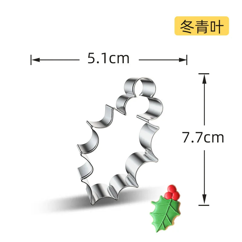 Christmas Cookie Cutter Stainless Steel Biscuit Mold Baking Tool Christmas Theme Snowflake Santa Claus Cake Biscuit Mould M542