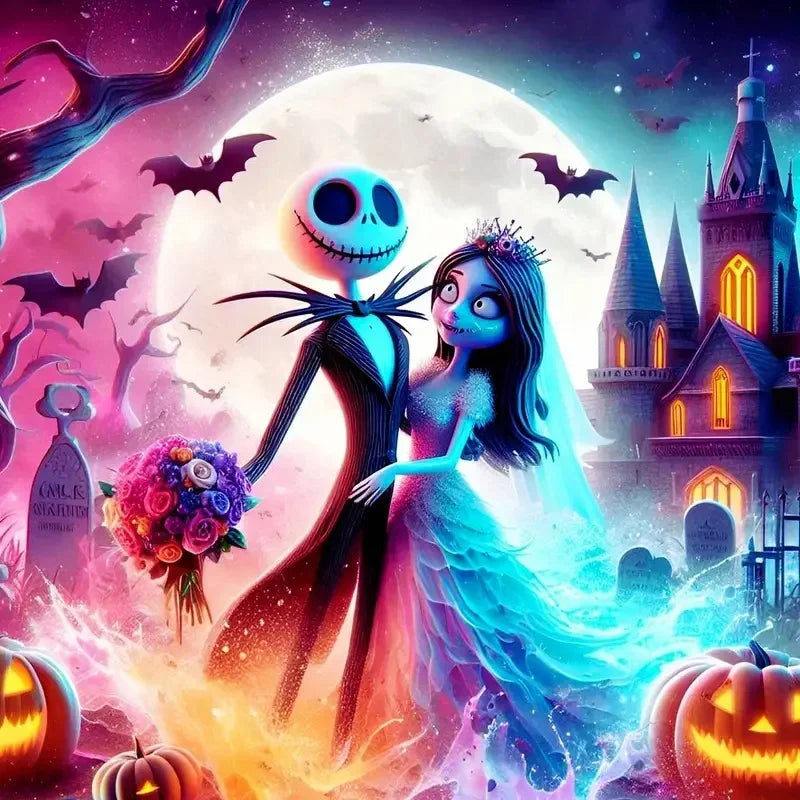 Disney 5D Diamond Embroidery Jack Rhinestone Pictures Painting Cartoon Full Drill Mosaic Nightmare Before Christmas Holiday Gift