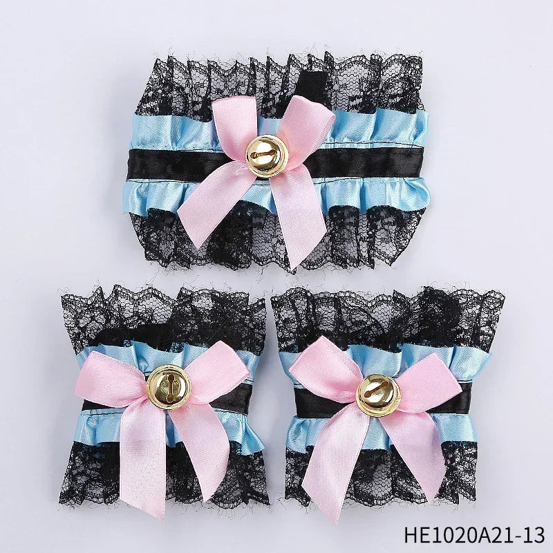 Womens Halloween Maid Lace Cat Ear Headband Hair Accessories Cat Ear Headband Long Tassel Japanese Animation Cosplay Accessories