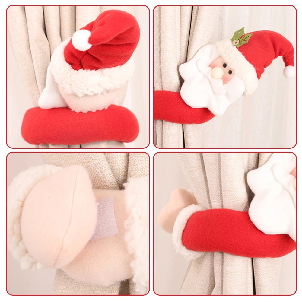 Christmas Curtain Buckle Cartoon Snowman Curtain Tieback Curtain Clip Holders Dismountable Window Curtain Rings Home Decor