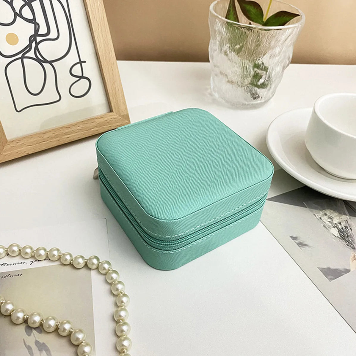 1PC Mini Fashion Travel Display Zipper Jewelry Storage Box Multifunctional For Necklace Bracelet Earrings Ring Storage Portable