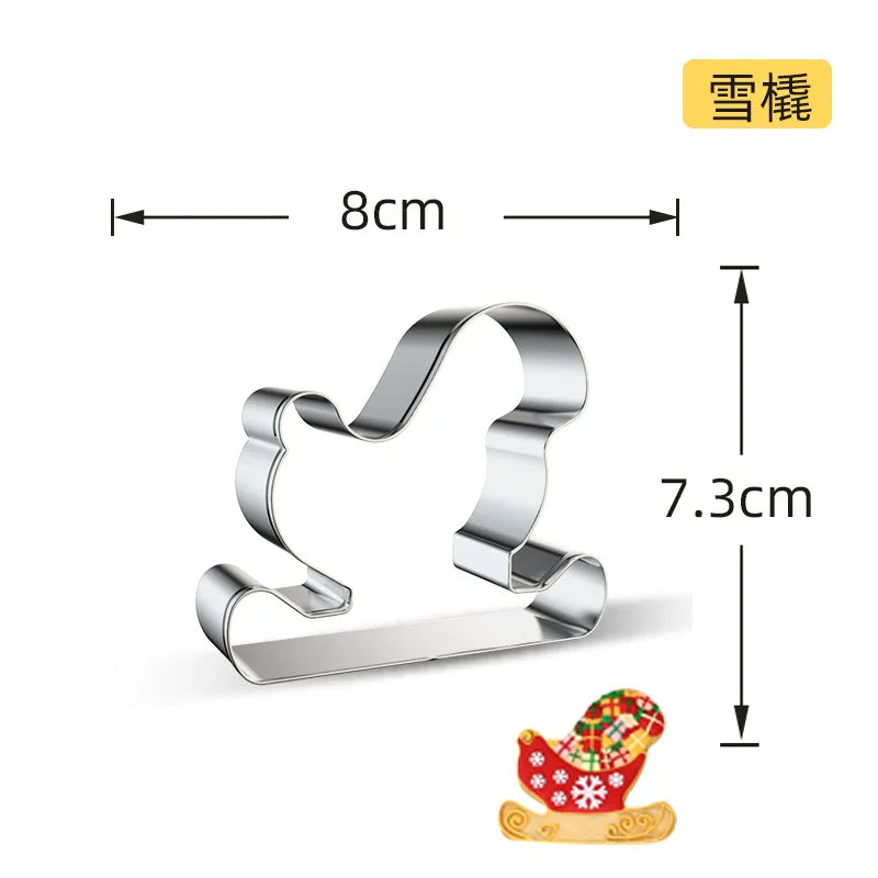 Christmas Cookie Cutter Stainless Steel Biscuit Mold Baking Tool Christmas Theme Snowflake Santa Claus Cake Biscuit Mould M542
