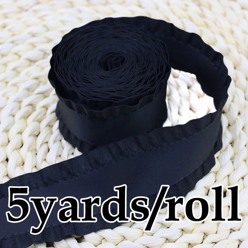 (5Yards/roll) 4cm Skirt Shape Satin Ribbon Hair Bow Gift Wedding Christmas Lace Sewing Accessories Tablecloth Curtain Decoration