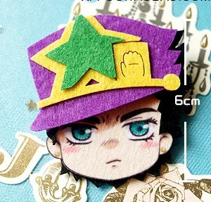 Anime Jojo's Bizarre Adventure Jolyne Kujo Jotaro Cosplay Non-Woven Fabrics Brooch Clips Hair Accessories