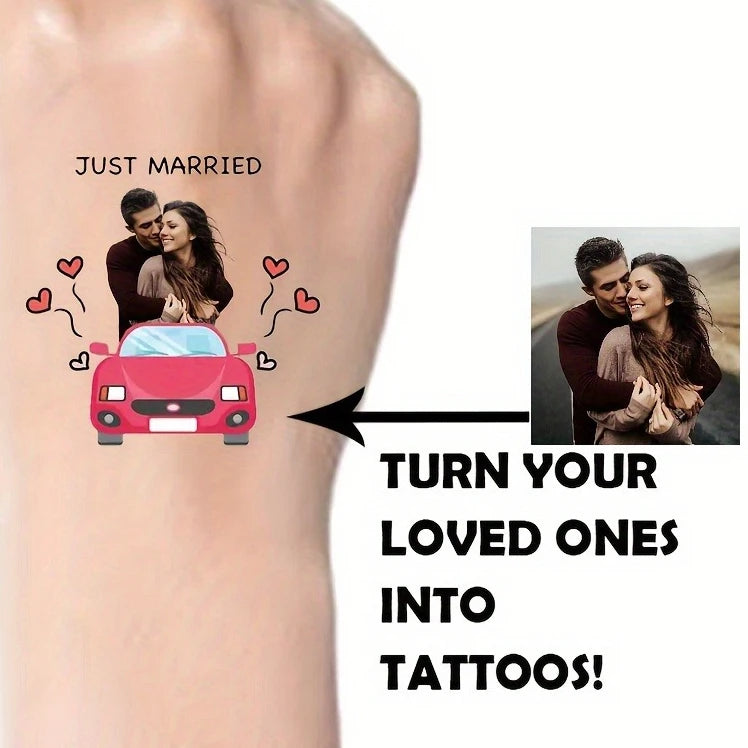 40PCS Customizable wedding temporary tattoo sticker personalized couple lover Proposal Bride groom decoration dressing up marrym