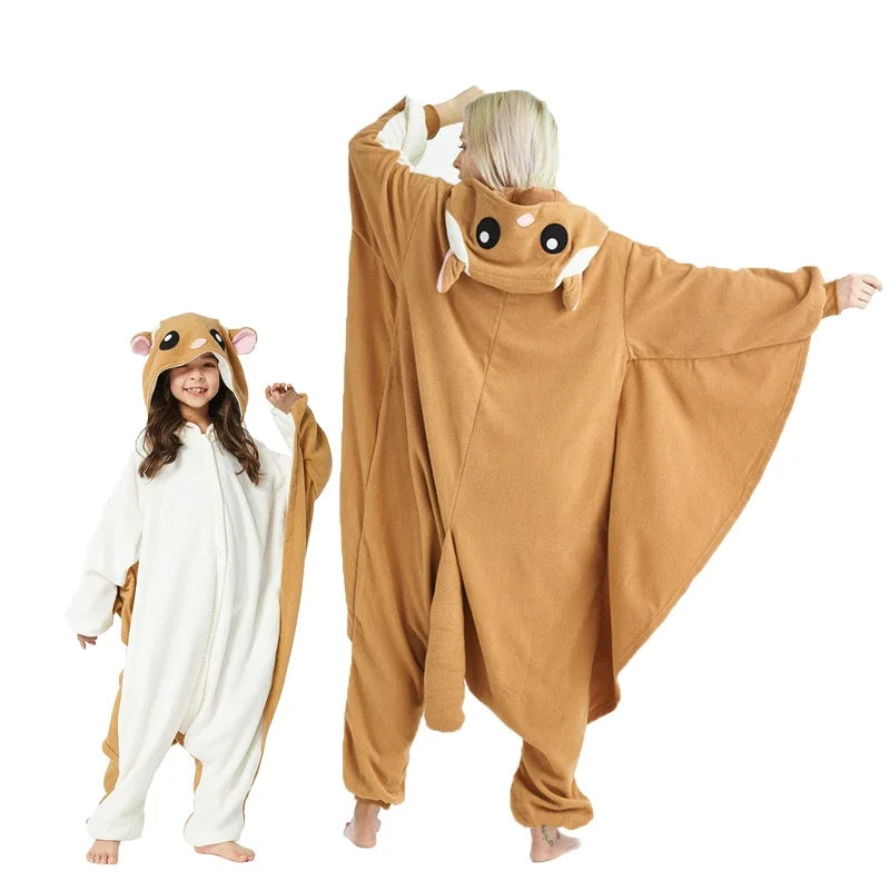 Kids Funny Cartoon Cosplay Onesie Baby Animal Halloween Pajamas Boys Girls Cute Flying Squirrel  Kigurumi