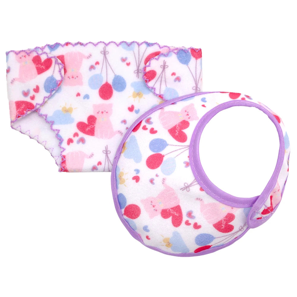 14-18 Inch Newborn Baby Doll Underwear Set Baby Doll Diapers and Bibs Underpants Doll Clothes Accessories