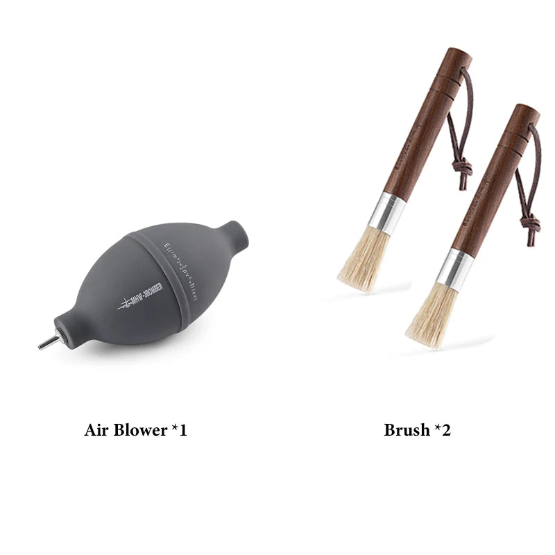 MHW 3BOMBER Coffee Powder Dust Cleaning Set Air Blower Wooden Brush for Coffee Grinder Blowing Pump for Camera Lens Keyboards