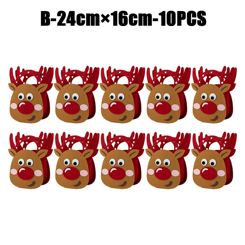 2024 New Christmas gift bag creative felt cloth children's candy gift bag Christmas Eve portable apple bag