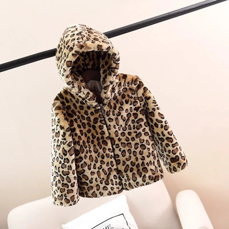 Winter Clothing Children's Imitation Rabbit Fur Jacket Boys and Girls Coat Thickened Velvet Cotton Coat Cotton Baby Fur Sweater