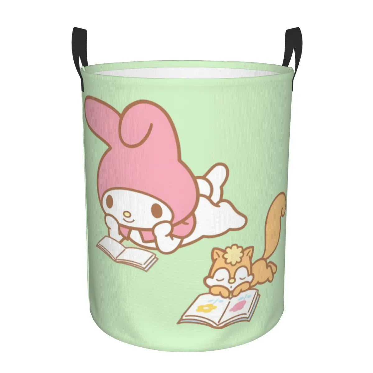 Custom Melody Laundry Basket Collapsible Pink Rabbit Clothes Hamper for Baby Kids Toys Storage Bin