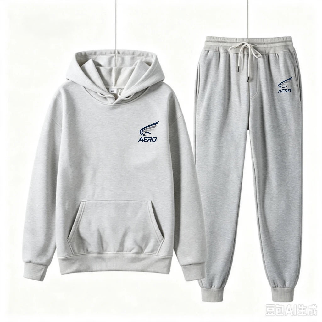 2026 Spring and Autumn Women's Casual Two-Piece Hooded Sweatshirt Women's Street Fashion Printed Sports Suit