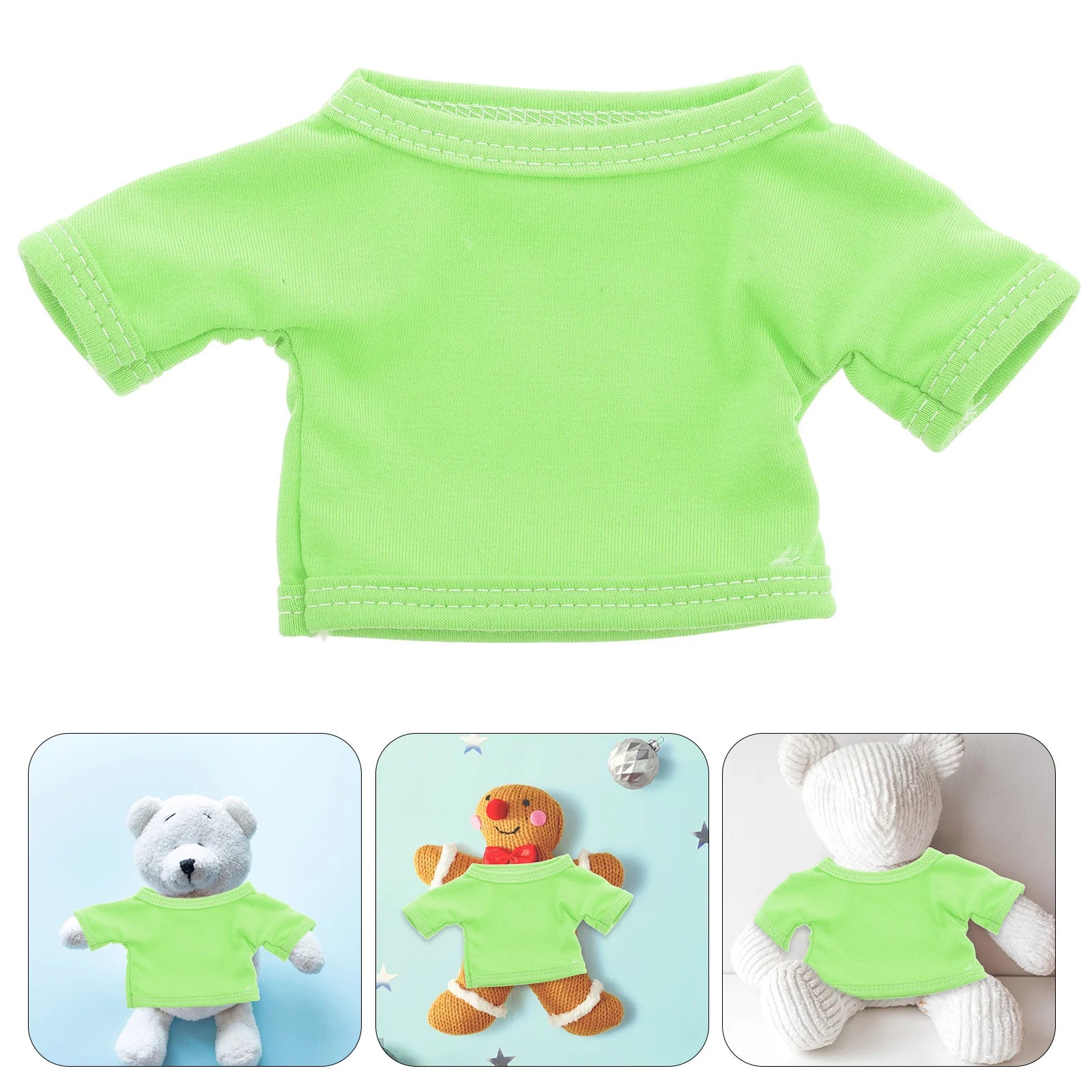 1PC Pure White Short Sleeve Bear Clothes Versatile Children Toy Collection Meticulous Craftsmanship Stuffed Animal Shirts Baby