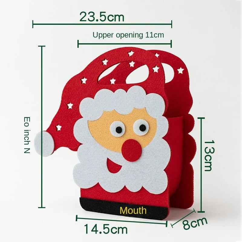 2024 New Christmas gift bag creative felt cloth children's candy gift bag Christmas Eve portable apple bag