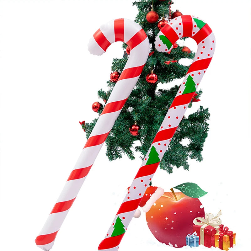 Christmas decoration inflatable santa cane PVC Lollipop balloon holiday decoration home printing Christmas candy cane toy gift