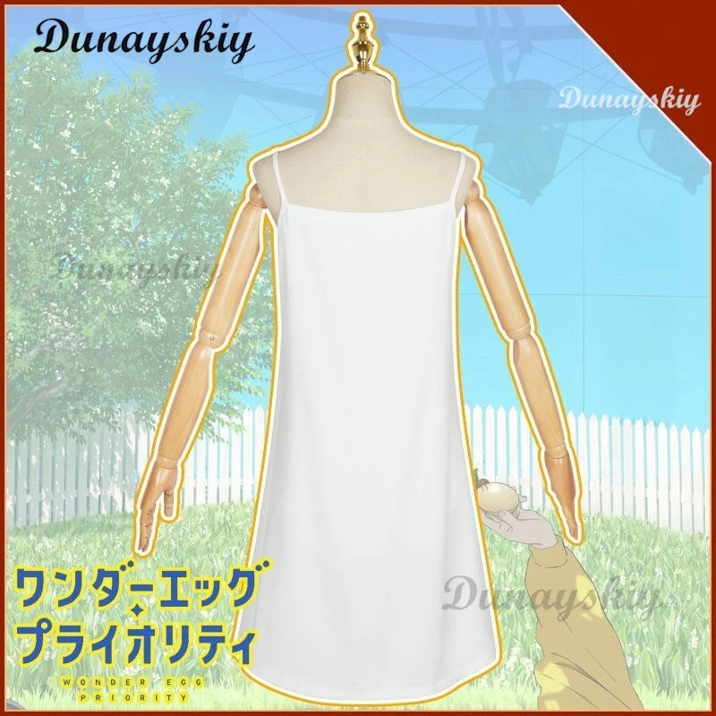 Friel Cosplay Anime Costume Wig White Dress Lolita Daily Wear Cos Hair Orange Full Set Suit Halloween Party