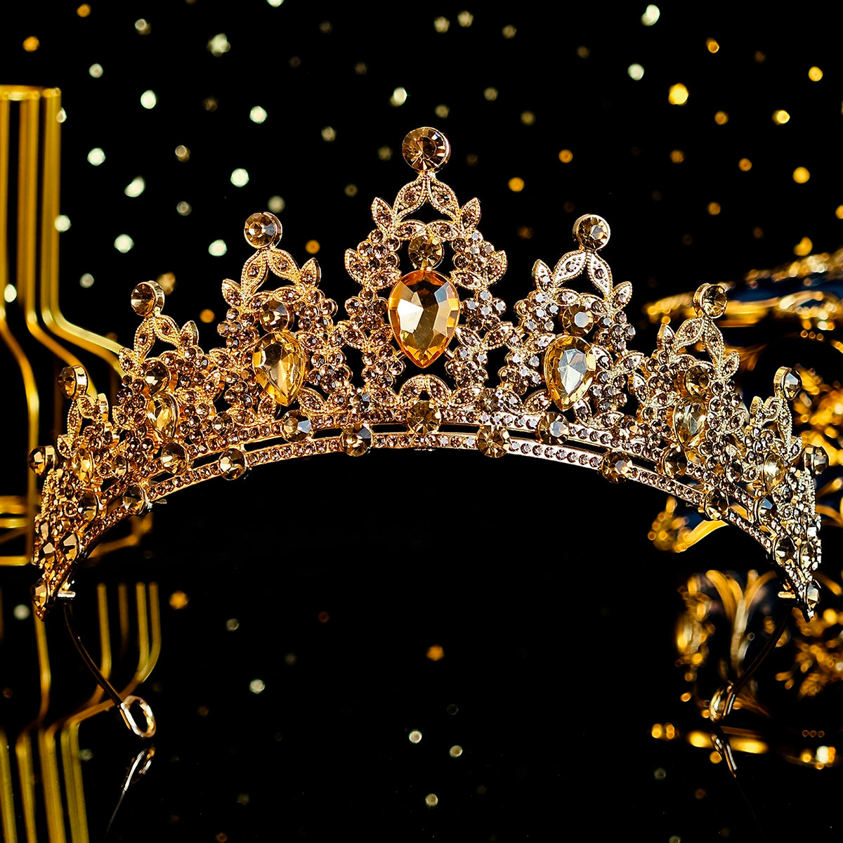 Elegant Crystal Bridal Crown Exquisite European and American Rhinestone Hair Bands Tiara Headpieces Party Jewelry Accessories