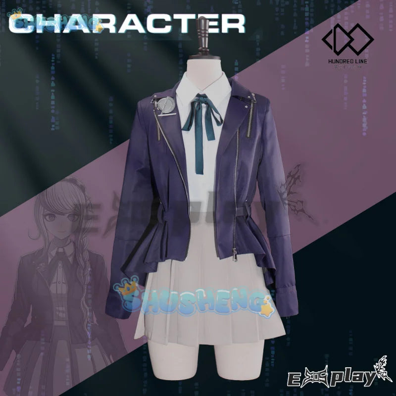 HUNDRED LINE -Last Defense Academy- Kirifuji Nozomi Cosplay Costume Halloween JK Uniform Coat Skirt Shirt Tie Campus Woman Set
