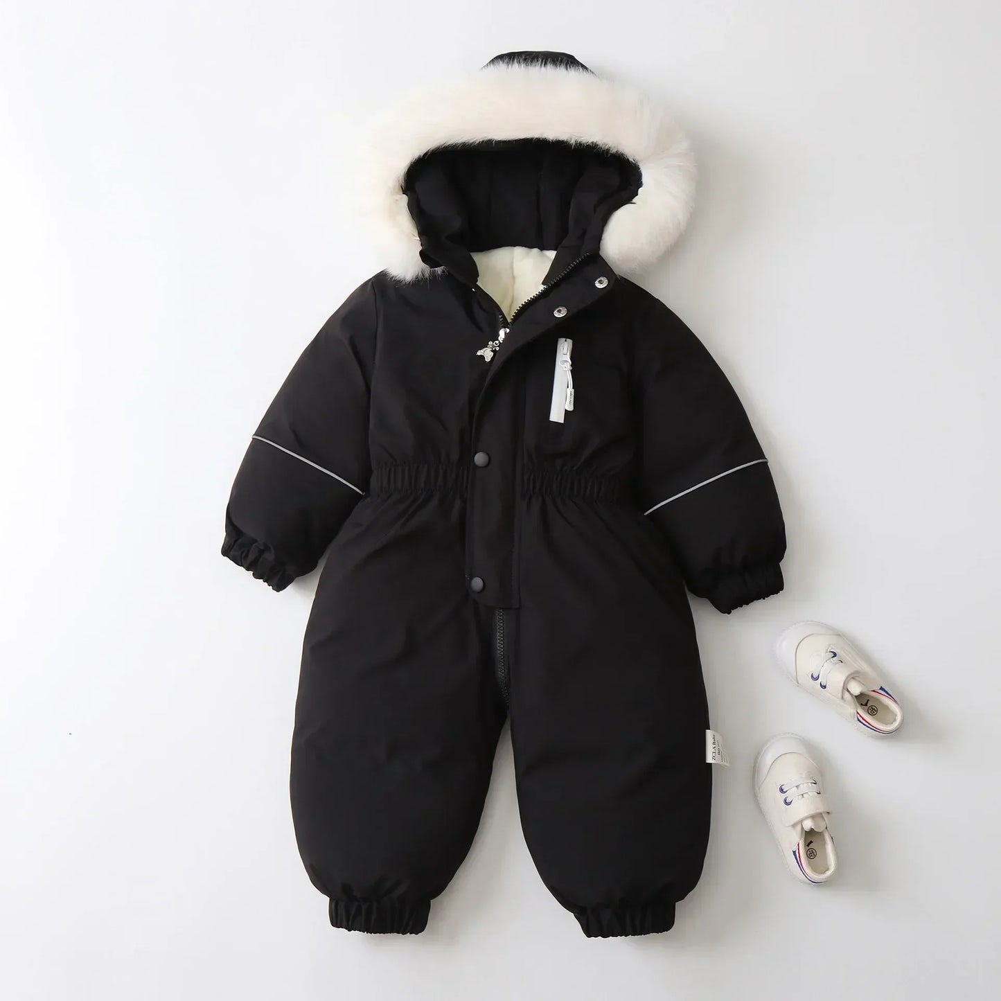2025 Newborn Romper Thickened Warm Jumpsuit Winter Hooded Trend Toddler Baby Clothes Boy Girl Solid Color Fashion Coat Winter
