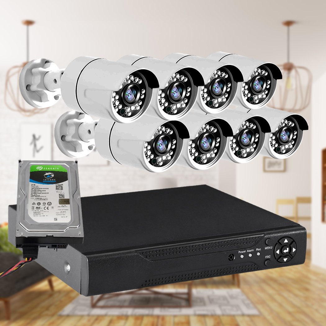 8CCTV Cameras 1080P HDMI 8CH DVR Security System IR Night Vision 2TB