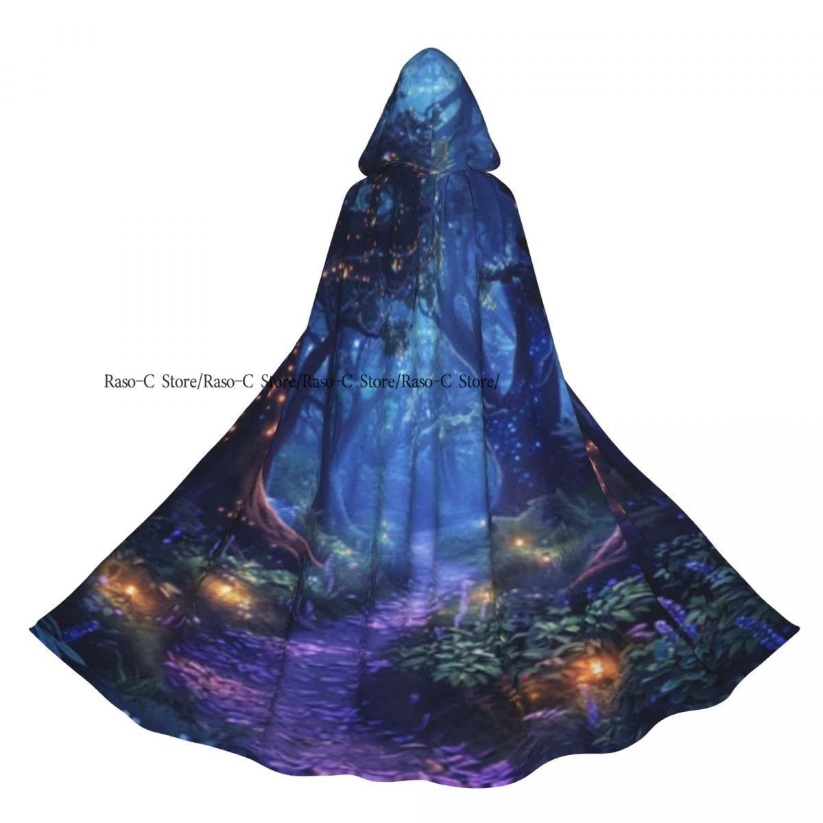 Hooded Cloak Unisex Cloak with Hood Beautiful Forest Landscape Cloak Vampire Witch Cape Cosplay Costume