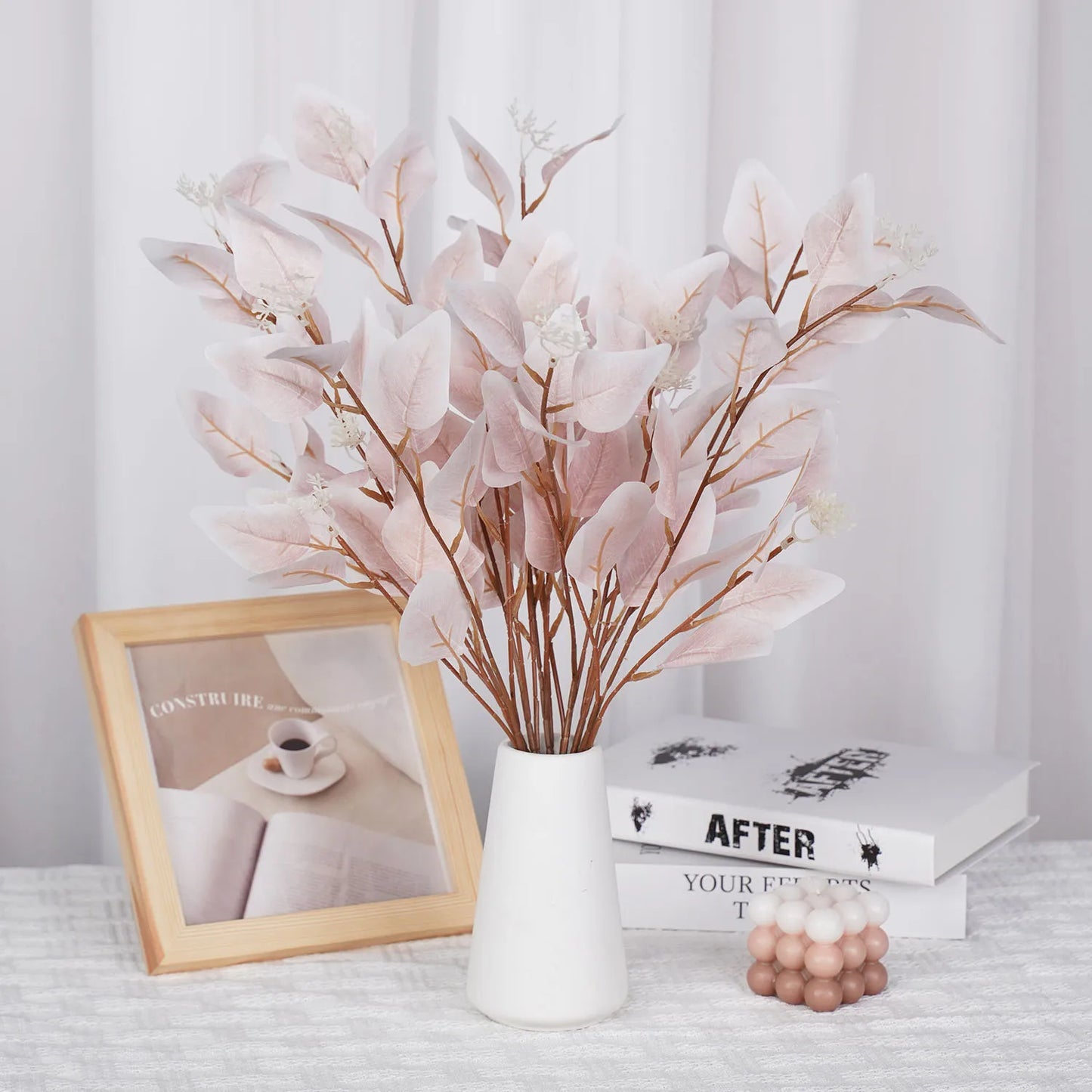 Autumn Artificial Plant Faux Leaves Eucalyptus Long Branch Home Wedding Decoration Silk Flowers Fake Plants Diy Table Decoration