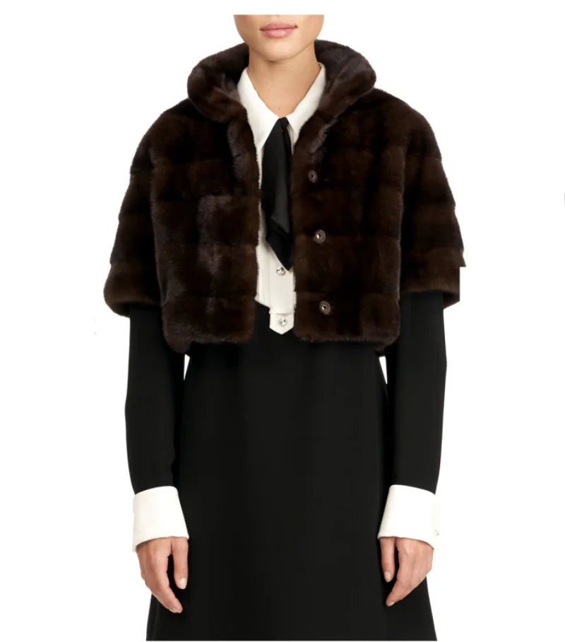 Women's 100% Mink Fur Short Jacket, Winter Jacket, Leisure Fashion, New, 2024