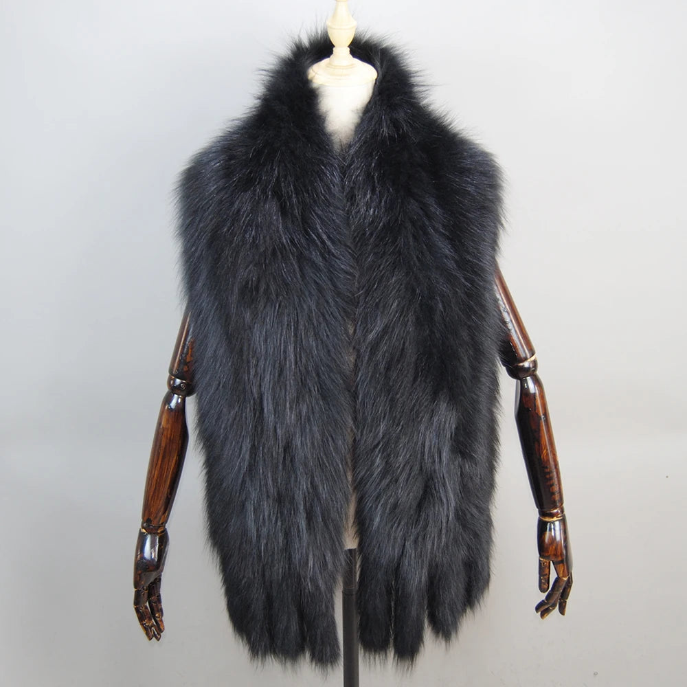 2025 New Genuine Fox Fur Shawl For Women Real Natural Fox Fur Female Capes And Wraps For Wedding Bride Winter Warm Outwear Scarf