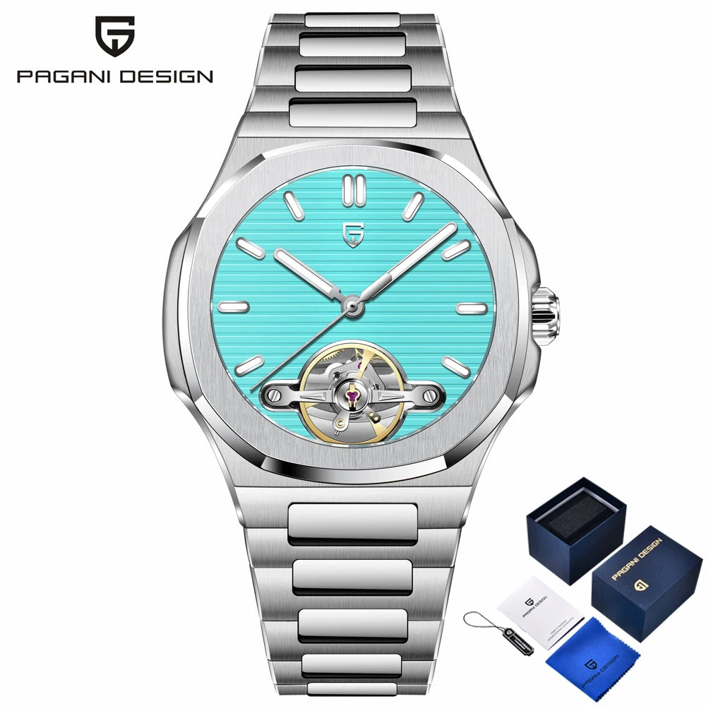 PAGANI DESIGN 2025 new Sapphire automatic mechanical watch men's gift gift box stainless steel men's watch 50 meters waterproof