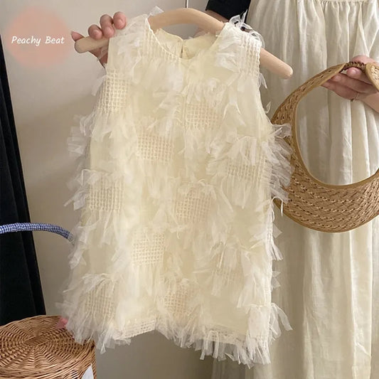 Baby Girl Princess Cotton High-end Dress Sleeveless Infant Toddler Child Elegant Tulle Vestido Party Summer Baby Clothes 18M-10Y