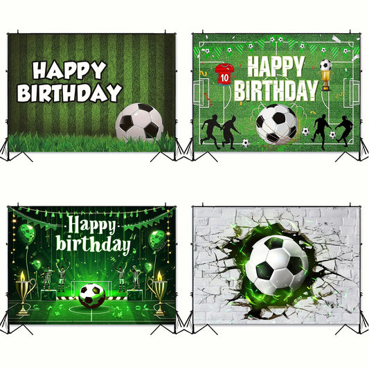 Football Backdrop Football Trophy Photo Booth Background Boy Birthday Soccer Field Sports Poster Baby Shower Decors Banner
