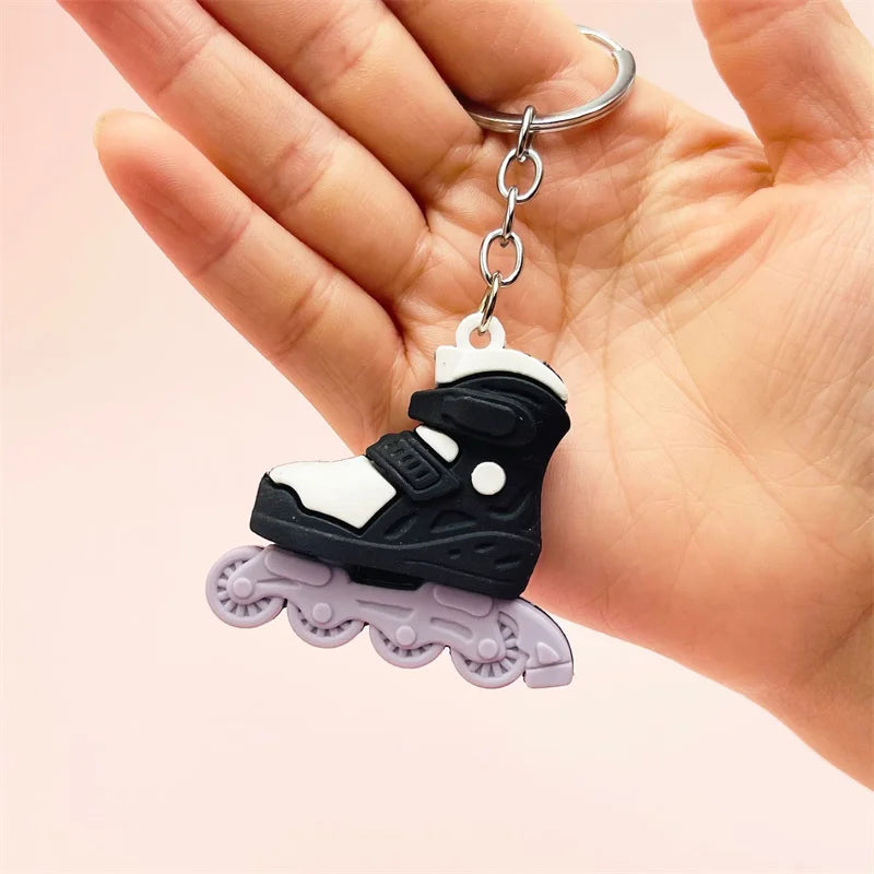 1PC Cartoon Roller Skates Shoes Keychain DIY Jewelry Men Boy grils Souvenir Party Gifts
