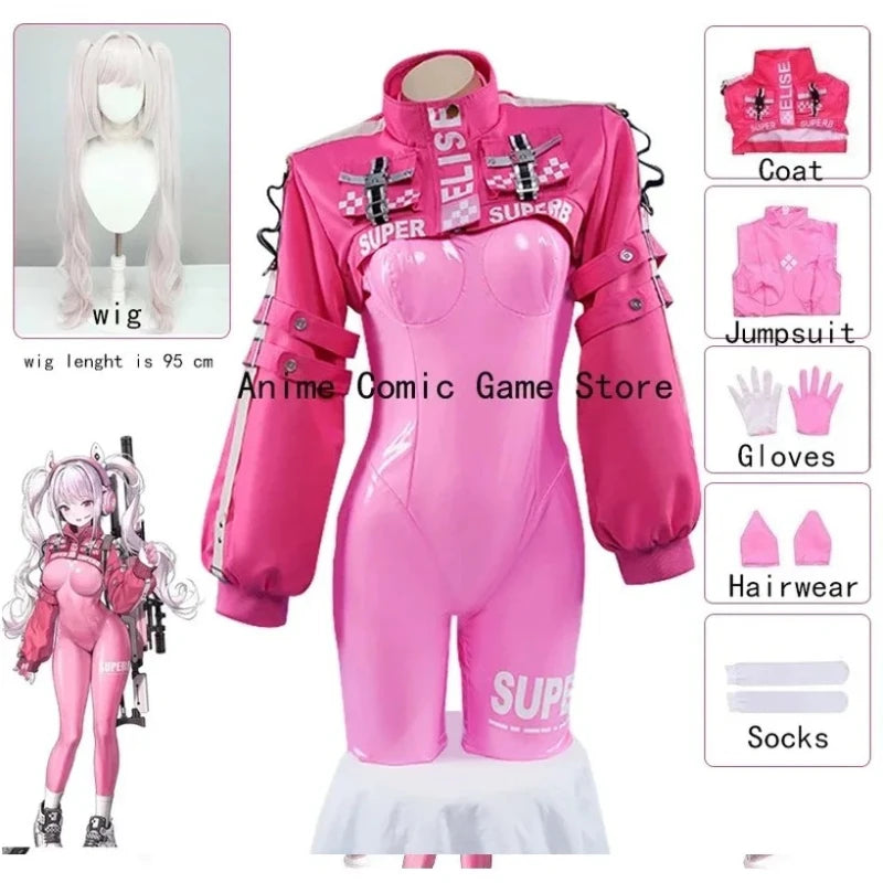Alice Cosplay Costume Wig Game GODDESS OF VICTORY: NIKKE Cosplay Jumpsuit Cute Pink Wig Halloween Christmas Outfits for Women